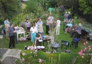 family gathered in a pest free backyard